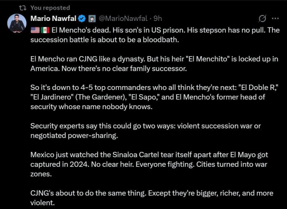 Mexican Cartel Unleashes Hellish Apocalypse After Cartel Boss Killed In Joint Op… Violence Spreads As Americans Are Told To Shelter In Place