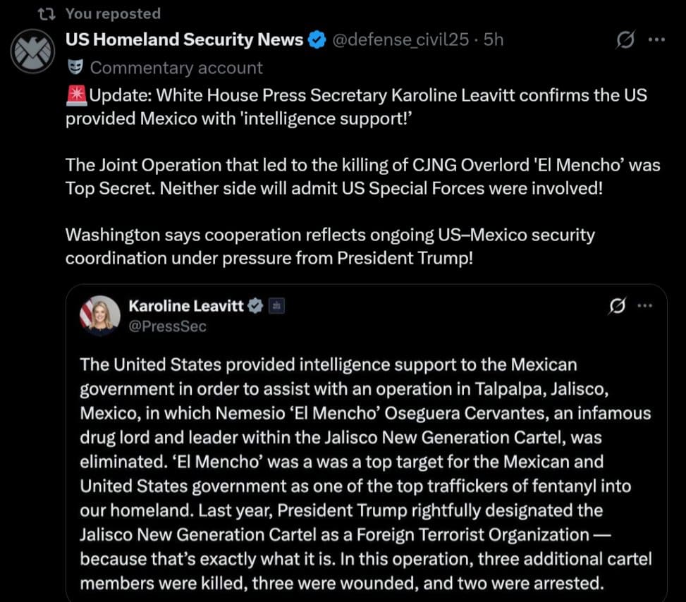 Mexican Cartel Unleashes Hellish Apocalypse After Cartel Boss Killed In Joint Op… Violence Spreads As Americans Are Told To Shelter In Place